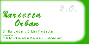 marietta orban business card