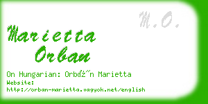 marietta orban business card